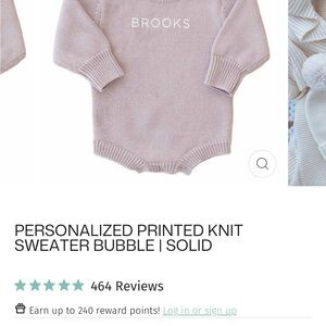 Caden Lane Mauve Sweater Bubble and hat - personalized with Vivienne